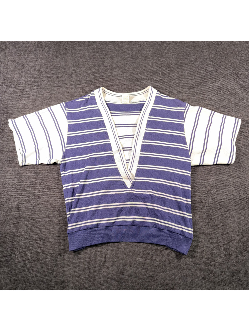 Vintage Jantzen Striped V-Neck Pullover Sweater Size S
